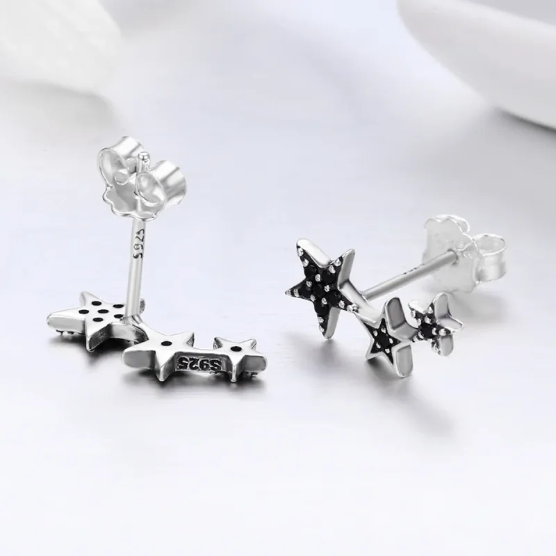 (image for) Silver Secrets of Stars Stud Earrings - PANDORA Style - SCE292 - View 6