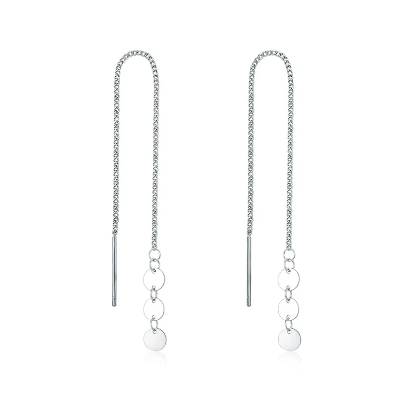 (image for) Silver Sequins Hanging Earrings - PANDORA Style - SCE687 - Product Image