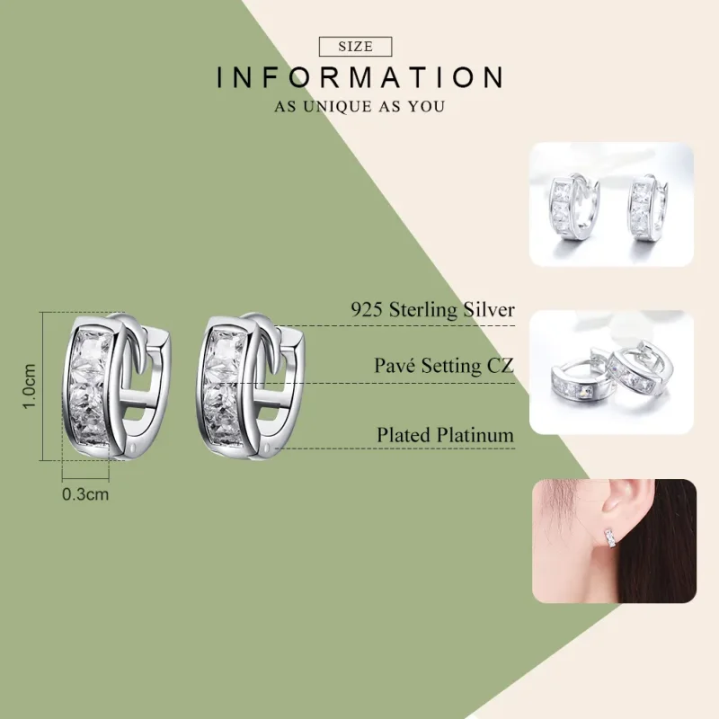 (image for) Silver Shining Girl Hoop Earrings - PANDORA Style - SCE515 - View 3
