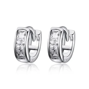 (image for) Silver Shining Girl Hoop Earrings - PANDORA Style - SCE515