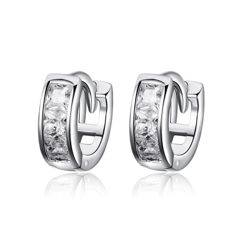 (image for) Silver Shining Girl Hoop Earrings - PANDORA Style - SCE515 - Product Image