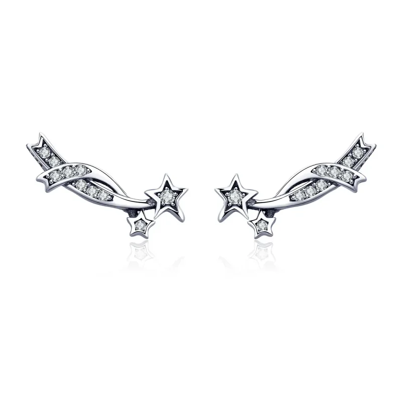 (image for) Silver Shining Meteor Stud Earrings - PANDORA Style - SCE442 - Product Image