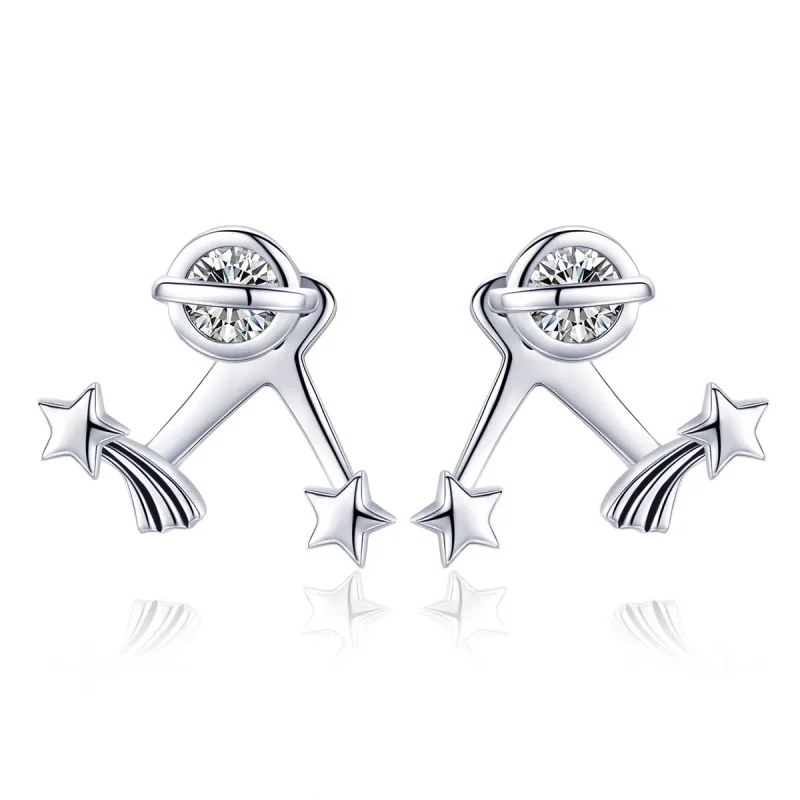 (image for) Silver Shining Meteor Stud Earrings - PANDORA Style - SCE474 - Product Image