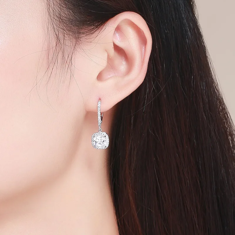 (image for) Silver Shining Time Hanging Earrings - PANDORA Style - SCE520 - View 4