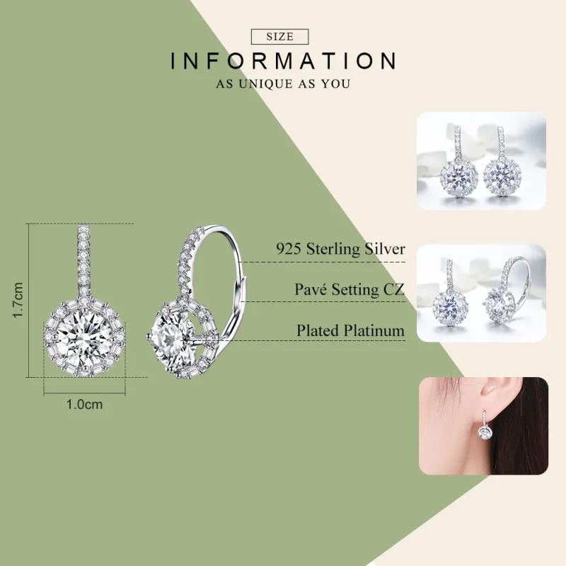 (image for) Silver Shining Time Hoop Earrings - PANDORA Style - SCE508 - View 3