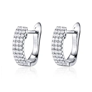 (image for) Silver Shining Time Hoop Earrings - PANDORA Style - SCE560