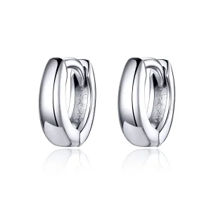 (image for) Silver Simple Dream Hoop Earrings - PANDORA Style - SCE552