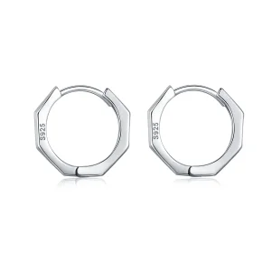 (image for) Silver Simple Earrings Hoop Earrings - PANDORA Style - SCE622