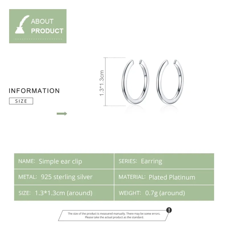 (image for) Silver Simple Hoop Earrings - PANDORA Style - SCE647 - View 7