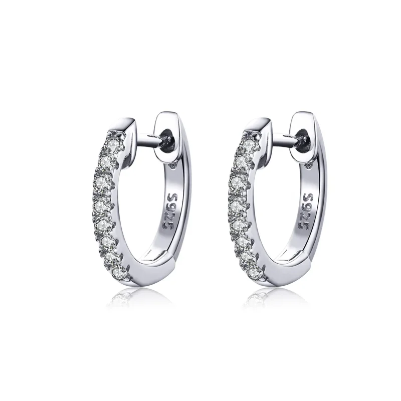(image for) Silver Small Circle Hoop Earrings - PANDORA Style - SCE498-A - Product Image