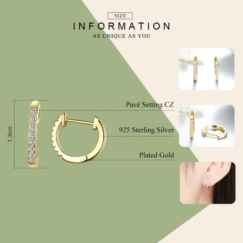 (image for) Silver Small Circle Hoop Earrings - PANDORA Style - SCE498 - View 3