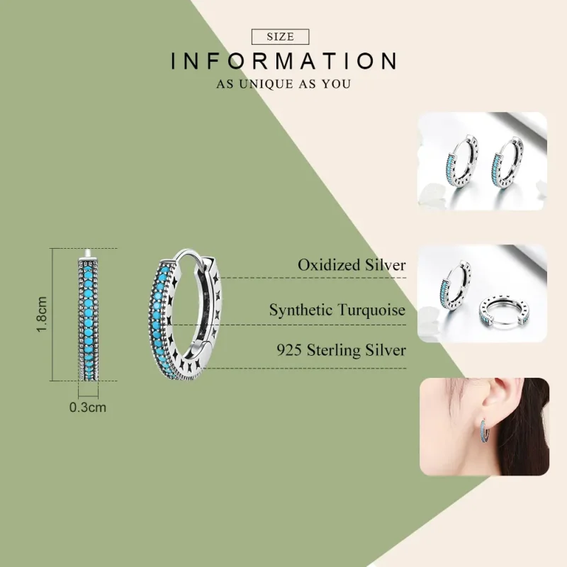 (image for) Silver Sparkle Hoop Earrings - PANDORA Style - SCE493 - View 3
