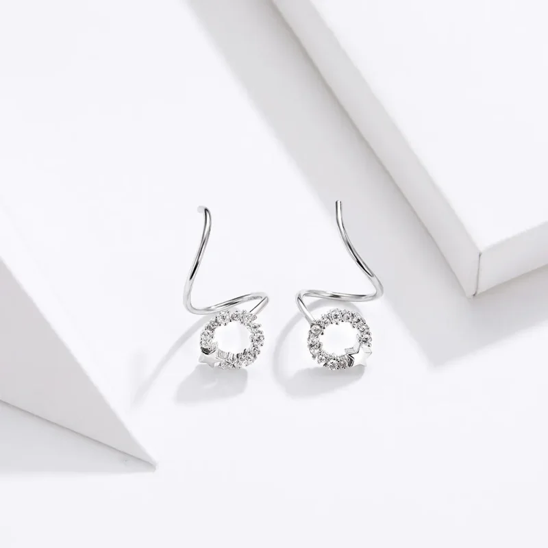 (image for) Silver Starlish Stud Earrings - PANDORA Style - SCE637 - View 2