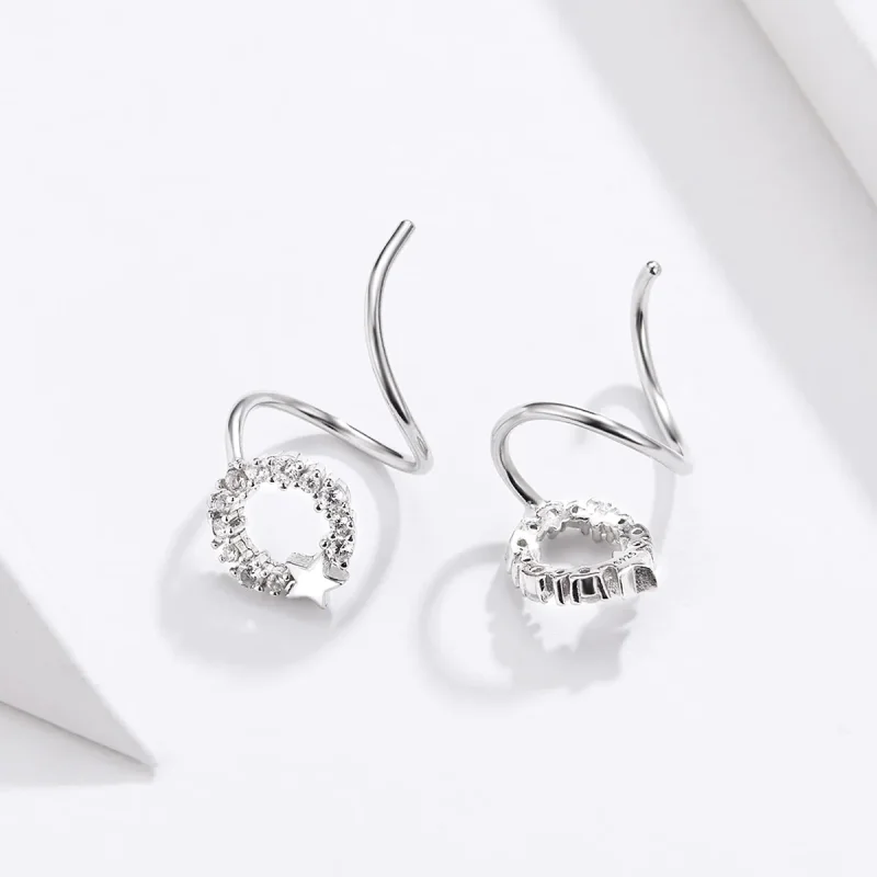 (image for) Silver Starlish Stud Earrings - PANDORA Style - SCE637 - View 3