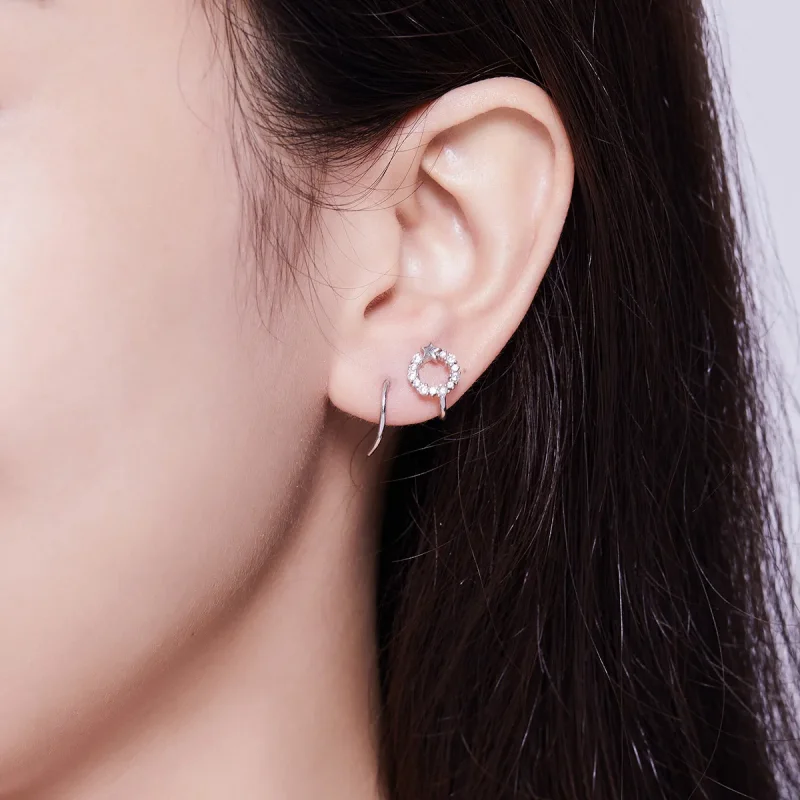 (image for) Silver Starlish Stud Earrings - PANDORA Style - SCE637 - View 5