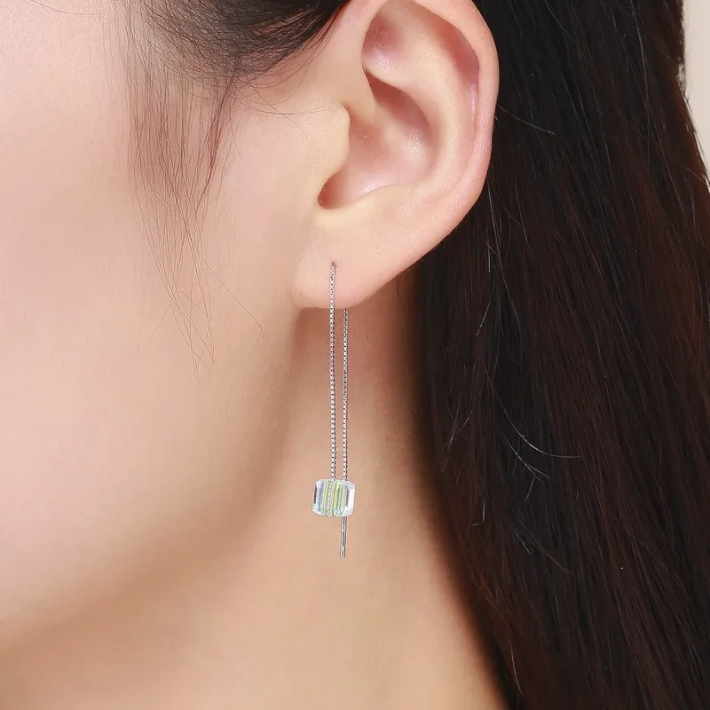(image for) Silver Tears In The Ocean Depth Hanging Earrings - PANDORA Style - SCE501 - View 4