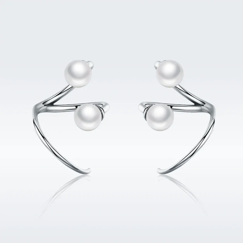 (image for) Silver Tender You Stud Earrings - PANDORA Style - SCE306 - View 3