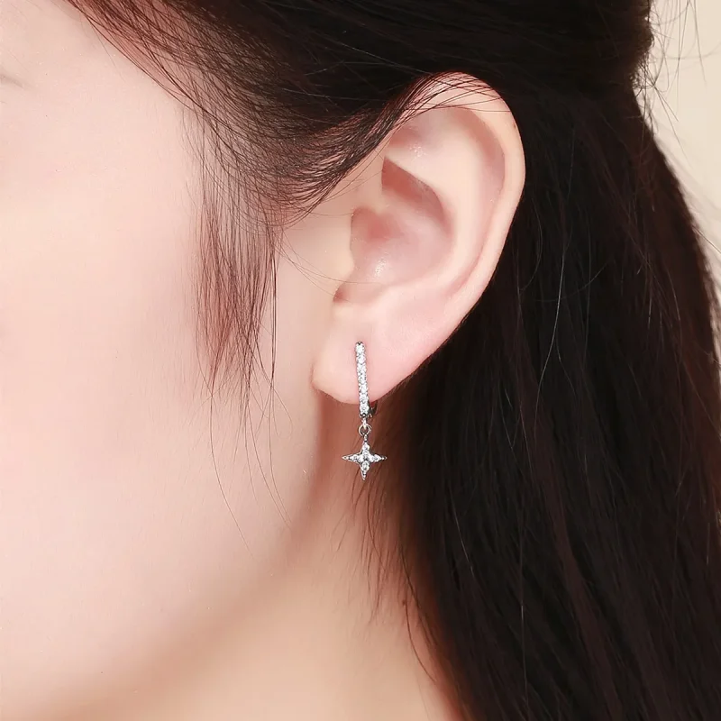 (image for) Silver Twinkling Night Hanging Earrings - PANDORA Style - SCE446 - View 5