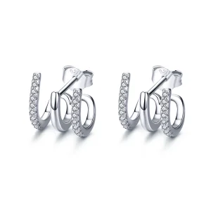 (image for) Silver Twist Stud Earrings - PANDORA Style - SCE585