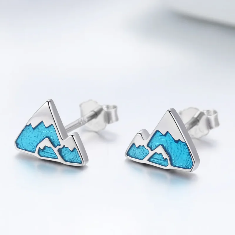 (image for) Silver Unique Iceberg Stud Earrings - PANDORA Style - SCE475 - View 2