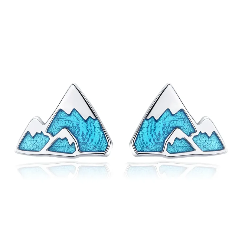 (image for) Silver Unique Iceberg Stud Earrings - PANDORA Style - SCE475 - Product Image