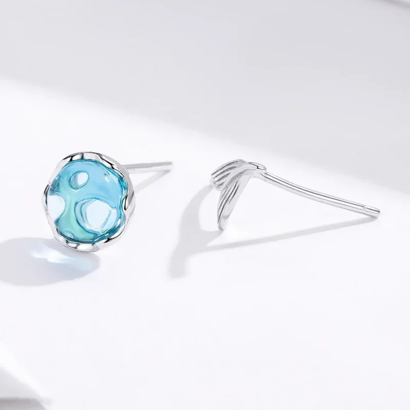 (image for) Silver Waiting Mermaid Stud Earrings - PANDORA Style - SCE630 - View 4