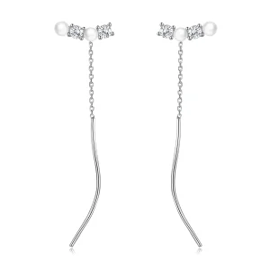 (image for) PANDORA Style Bead Zircon Drop Earrings - SCE1448