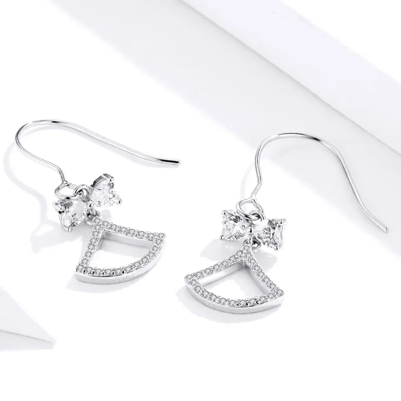 (image for) PANDORA Style Bow Scalloped Drop Earrings - BSE281 - View 2