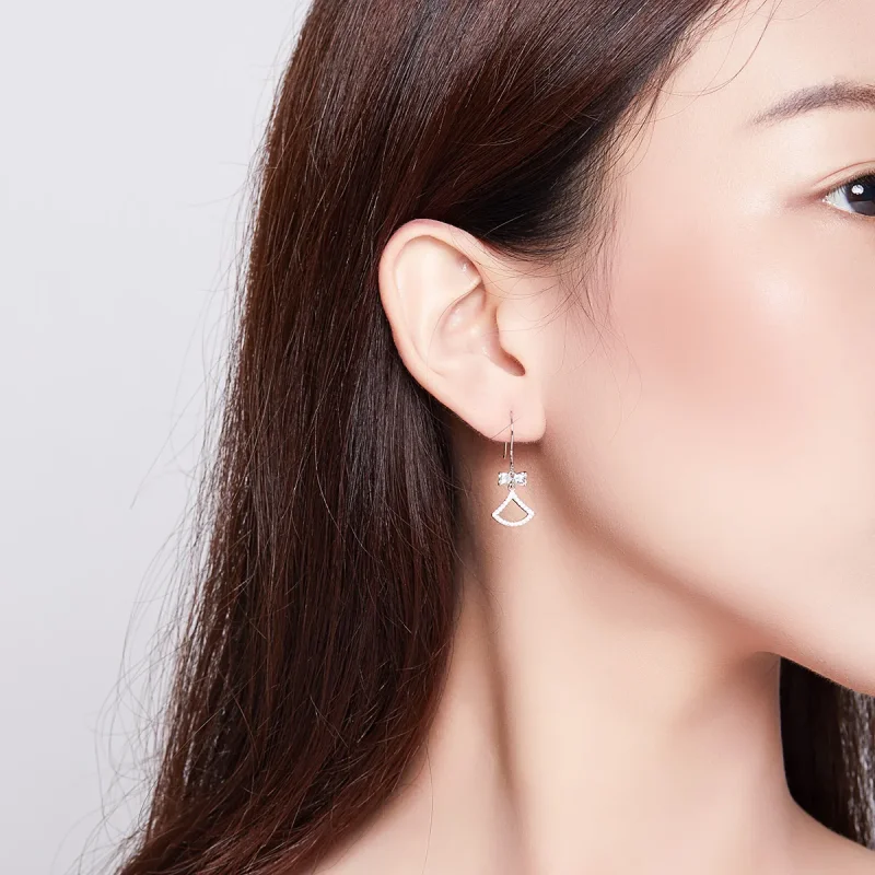 (image for) PANDORA Style Bow Scalloped Drop Earrings - BSE281 - View 5