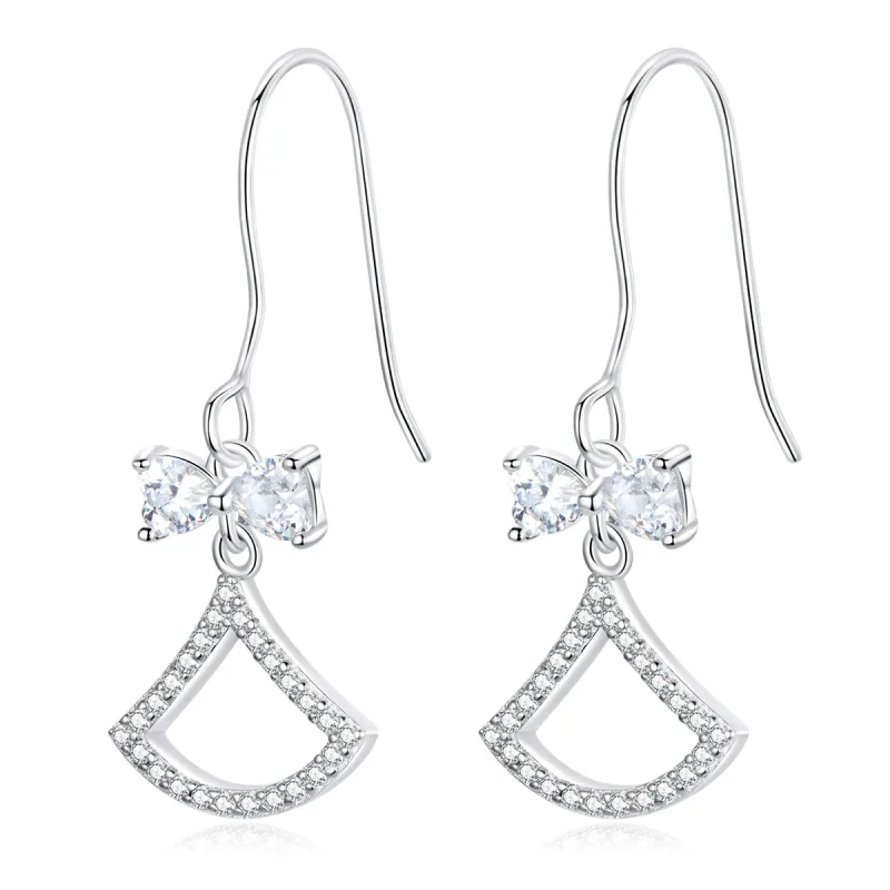 (image for) PANDORA Style Bow Scalloped Drop Earrings - BSE281 - Product Image