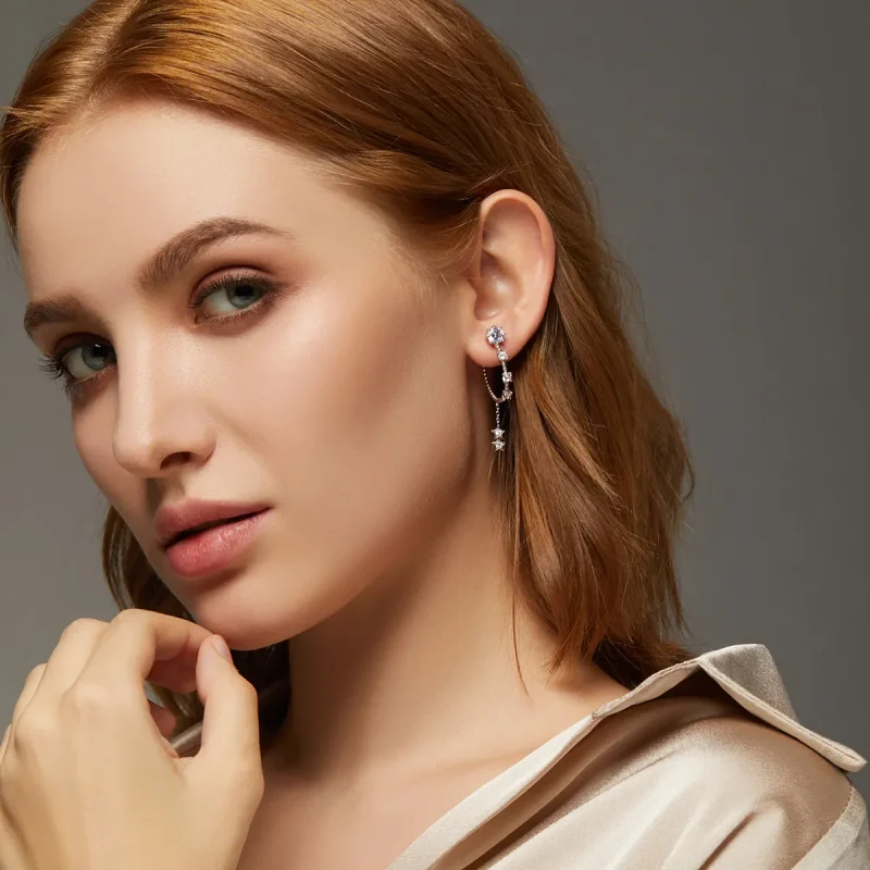 (image for) PANDORA Style Bright Drop Earrings - BSE310 - View 6