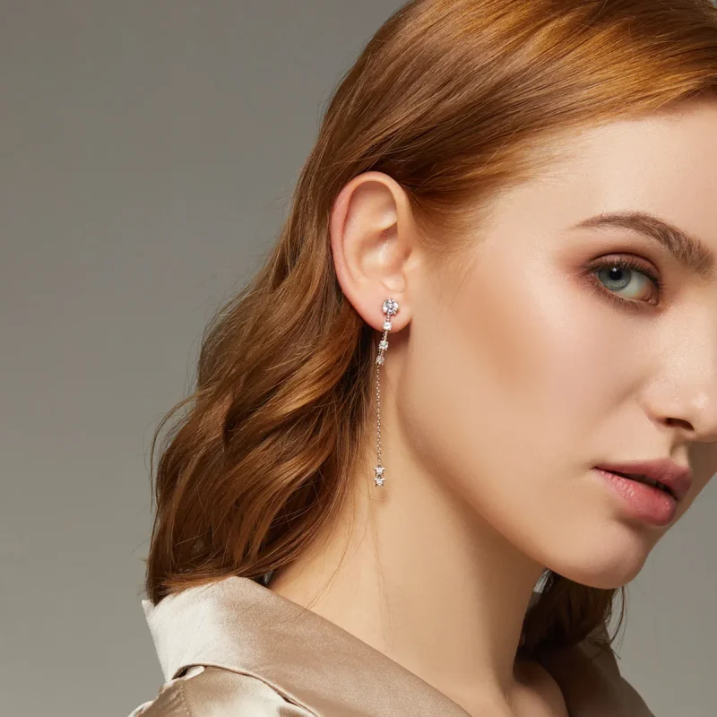 (image for) PANDORA Style Bright Drop Earrings - BSE310 - View 8