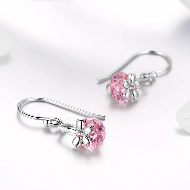(image for) PANDORA Style Cherry Blossoms Drop Earrings - BSE039 - View 3