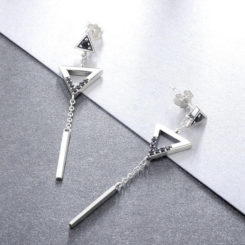 (image for) PANDORA Style Classical Geometry Drop Earrings - VSE144-A - View 2