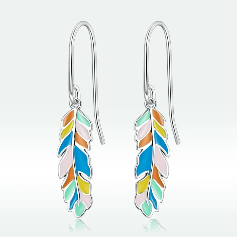 (image for) PANDORA Style Colored Feathers Drop Earrings - SCE1398 - Product Image