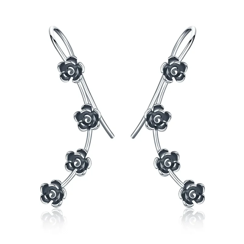 (image for) PANDORA Style Creative Beautiful Flower Drop Earrings - VSE010 - View 2