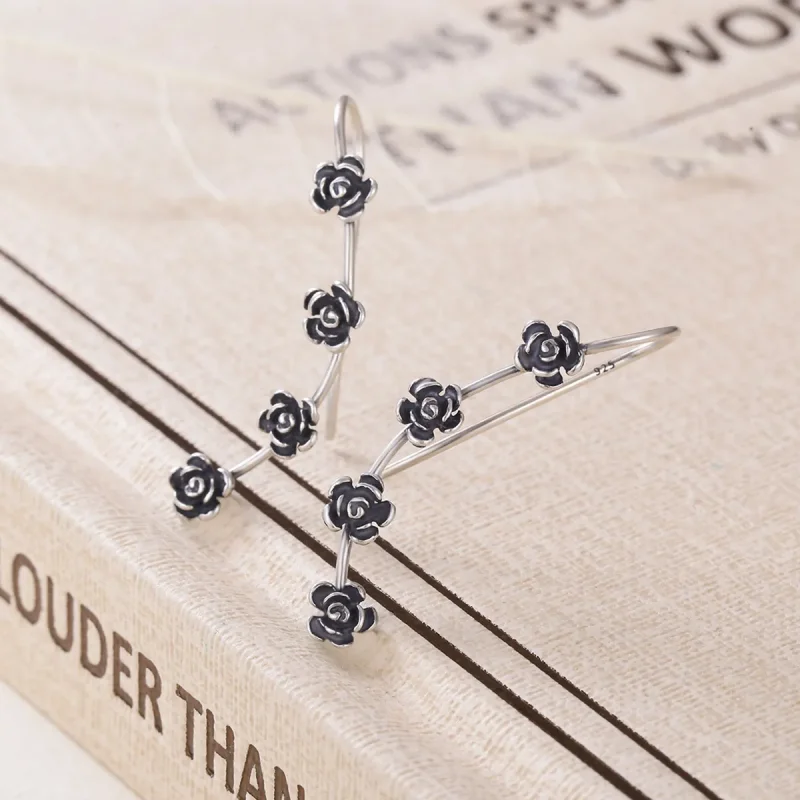 (image for) PANDORA Style Creative Beautiful Flower Drop Earrings - VSE010 - View 3