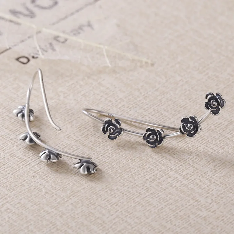 (image for) PANDORA Style Creative Beautiful Flower Drop Earrings - VSE010 - View 4