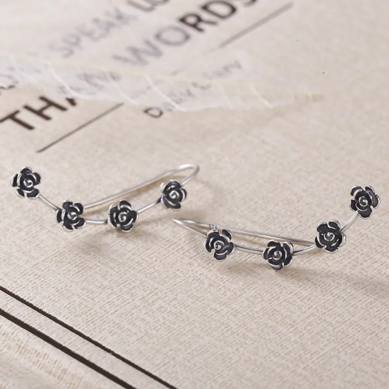 (image for) PANDORA Style Creative Beautiful Flower Drop Earrings - VSE010 - View 5