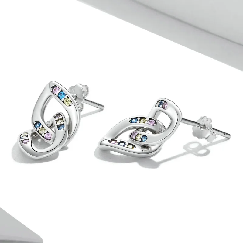 (image for) PANDORA Style Double Chain Drop Earrings - SCE1377 - View 3