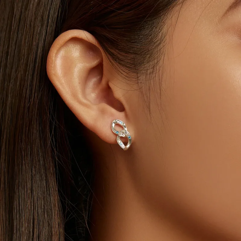 (image for) PANDORA Style Double Chain Drop Earrings - SCE1377 - View 7