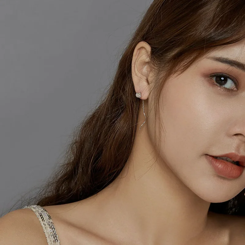 (image for) PANDORA Style Elegant Rose Drop Earrings - BSE441 - View 5