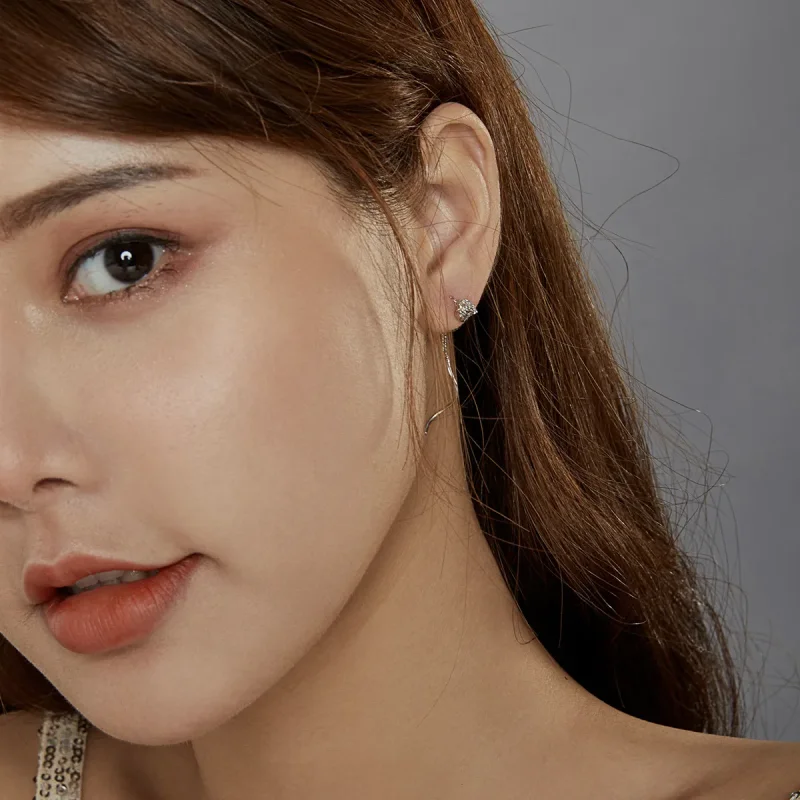 (image for) PANDORA Style Elegant Rose Drop Earrings - BSE441 - View 7