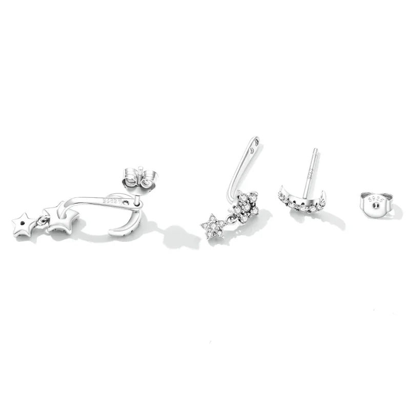 (image for) PANDORA Style Exquisite Star and Moon Drop Earrings - SCE1395 - View 4