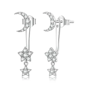 (image for) PANDORA Style Exquisite Star and Moon Drop Earrings - SCE1395