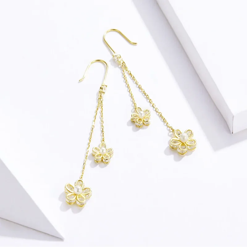 (image for) PANDORA Style Flower Light Drop Earrings - BSE197 - View 2