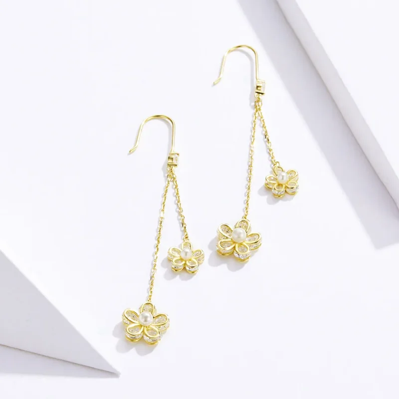 (image for) PANDORA Style Flower Light Drop Earrings - BSE197 - View 3