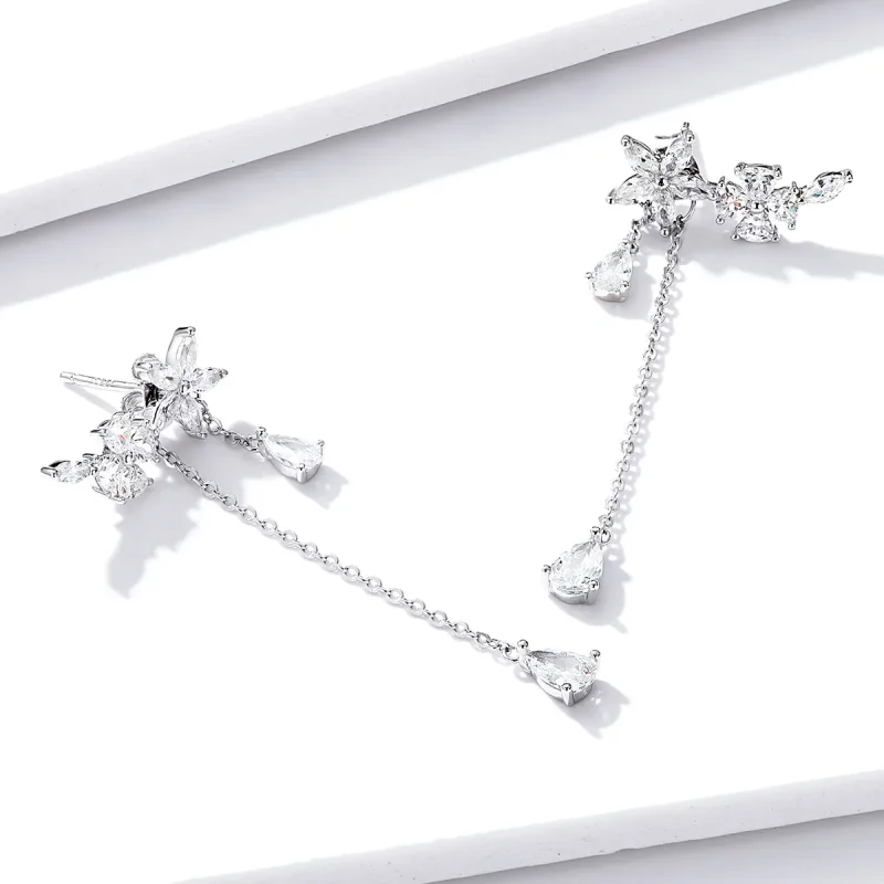 (image for) PANDORA Style Flower Love Drop Earrings - BSE288 - View 5