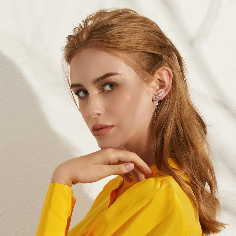 (image for) PANDORA Style Flower Love Drop Earrings - BSE288 - View 7