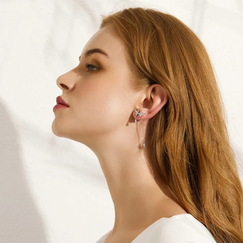 (image for) PANDORA Style Flower Love Drop Earrings - BSE288 - View 11